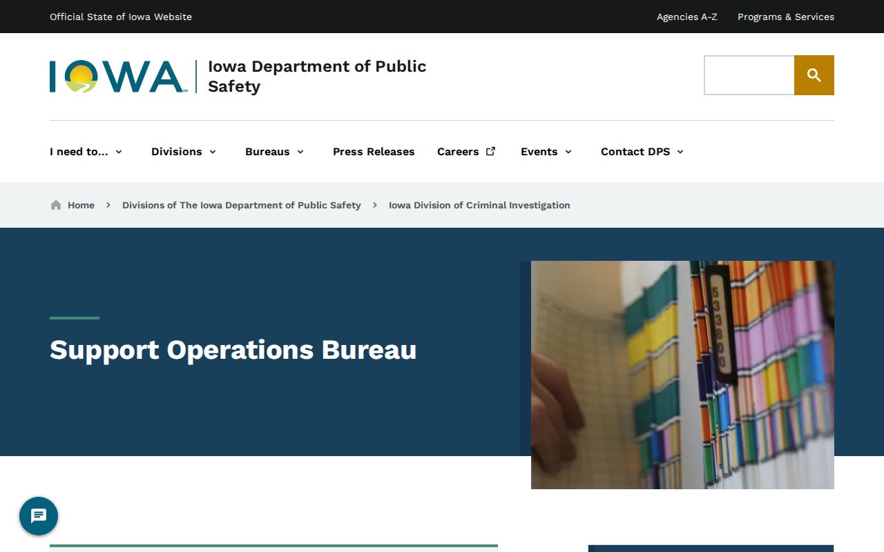 Appanoose County sex offender registry DCI support operations page
