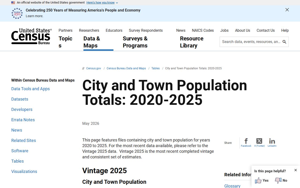 Centerville criminal history incorporated place population source