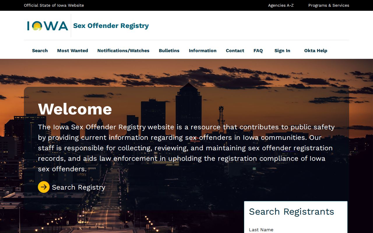Iowa Sex Offender Registry search for Appanoose County locations